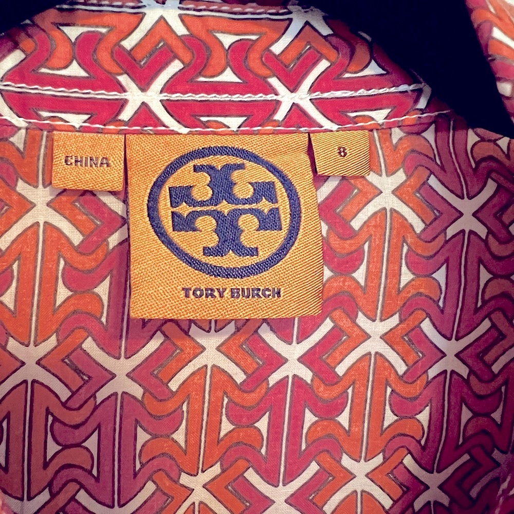 Tory Burch Red Patterned Button-Down Shirt - image 4